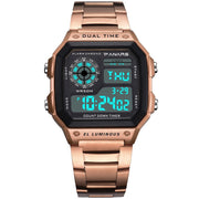 waterproof square digital watch, view 2 - MRSLM
