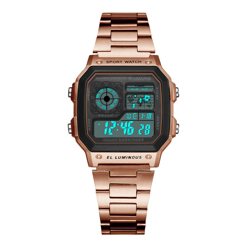 waterproof square digital watch, view 6 - MRSLM