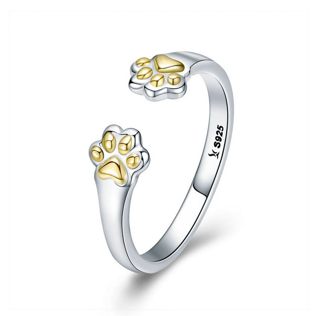 pet paw print silver jewelry set, view 9 - MRSLM