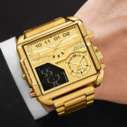 men's square steel watch, view 5 - MRSLM