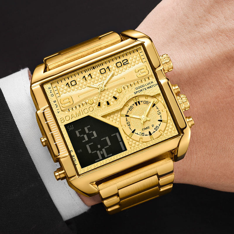 men's square steel watch, view 5 - MRSLM