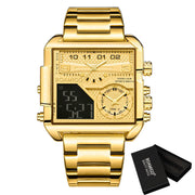 men's square steel watch, view 6 - MRSLM