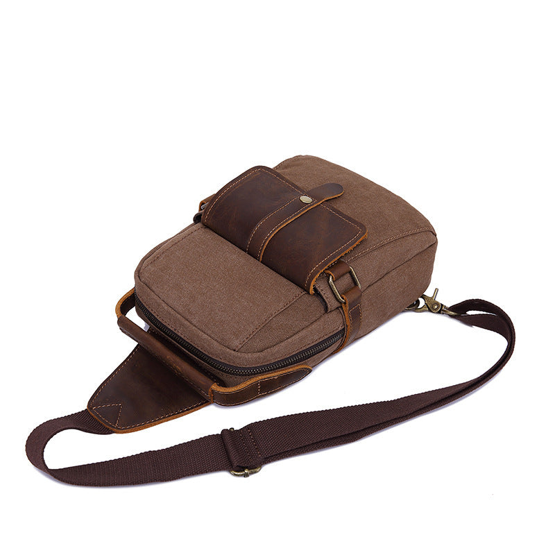 men's retro canvas shoulder bag, view 3 - MRSLM