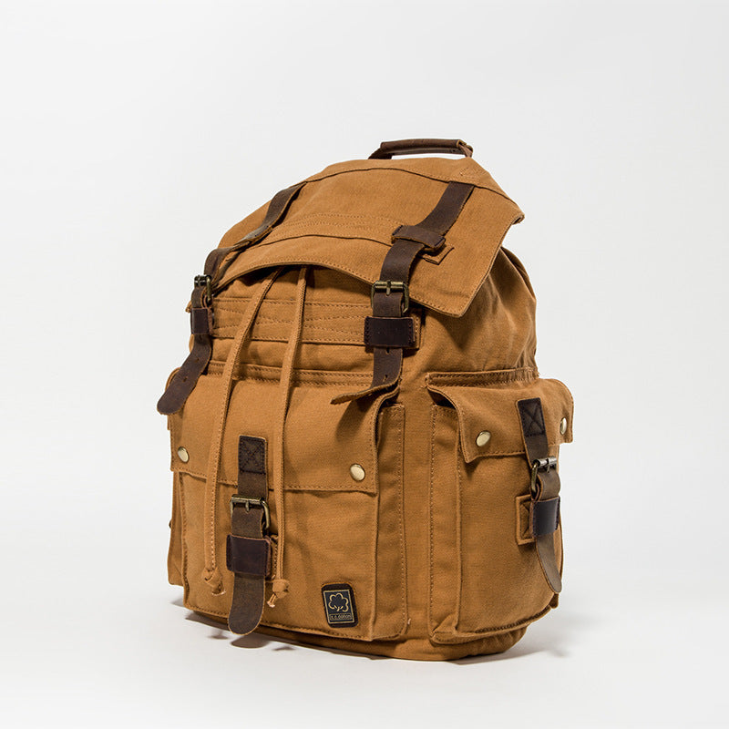 retro canvas rucksack, view 4 - MRSLM