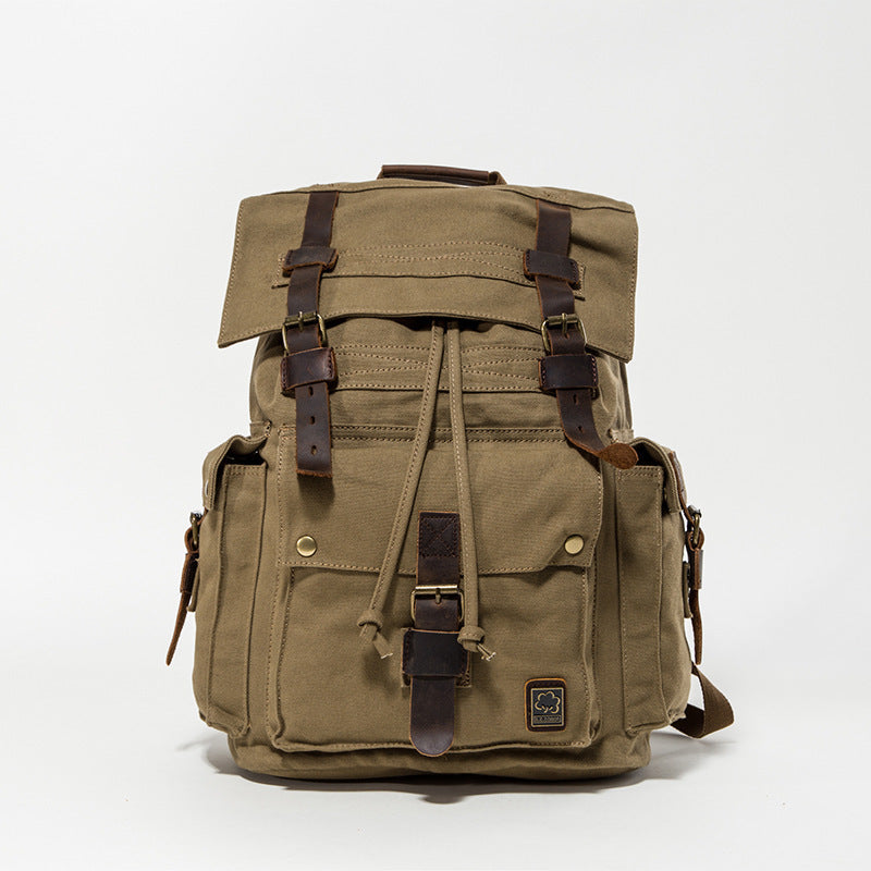 retro canvas rucksack, view 6 - MRSLM