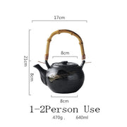 japanese style ceramic teapot, view 6 - MRSLM