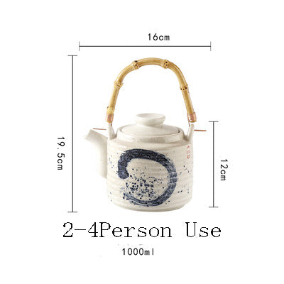 japanese style ceramic teapot, view 3 - MRSLM