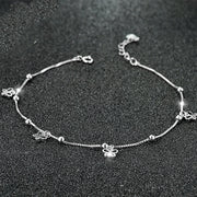 silver butterfly anklet, view 2 - MRSLM