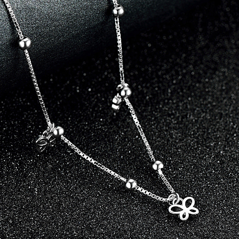 silver butterfly anklet - MRSLM