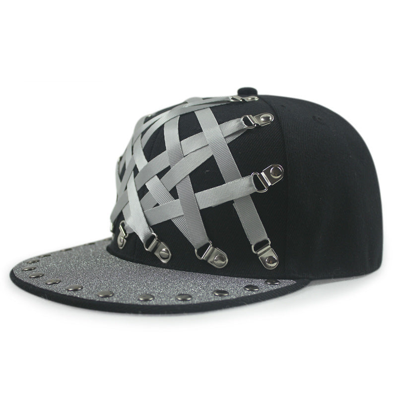 punk hip hop flat-brimmed cap, view 7 - MRSLM