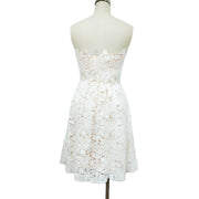 womens white floral wrapped chest evening dress, view 5 - MRSLM