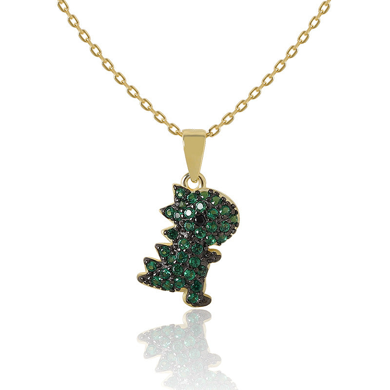 Sterling silver dinosaur pendant necklace - MRSLM