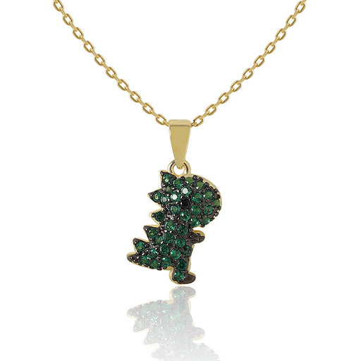 Sterling silver dinosaur pendant necklace - MRSLM