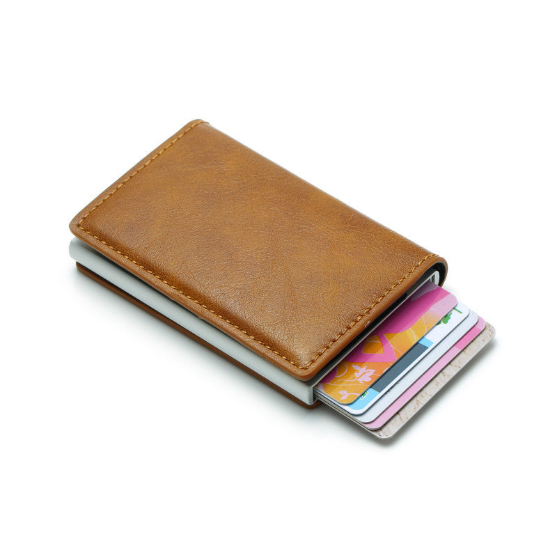 pop-up leather card holder, view 3 - MRSLM