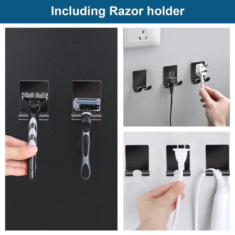 adhesive razor and towel holder set, view 4 - MRSLM