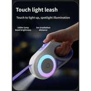 luminous retractable nylon pet leash, view 8 - MRSLM