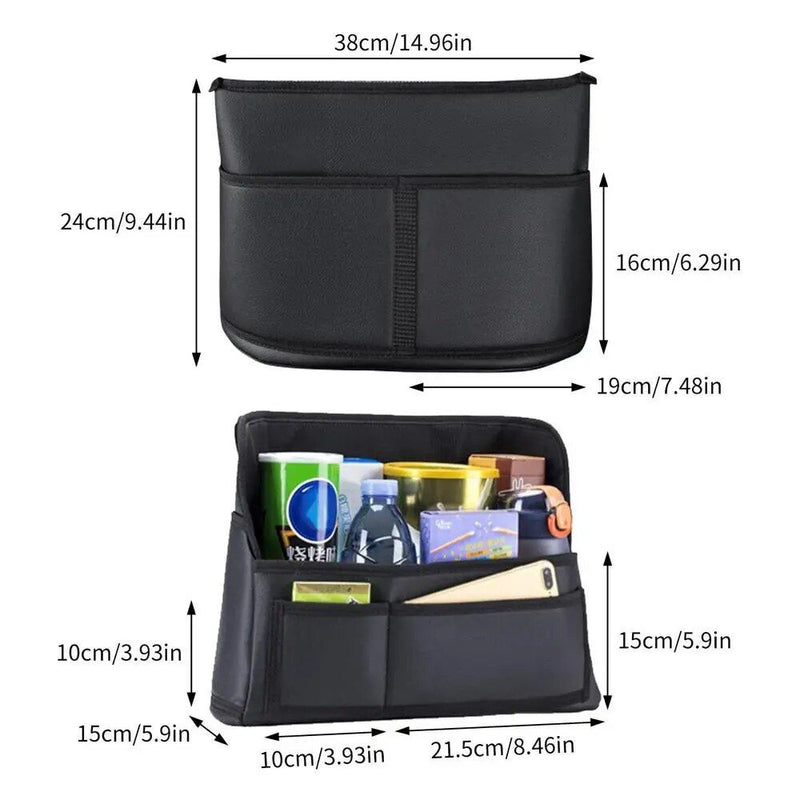 PU leather car seat storage organizer, view 2 - MRSLM