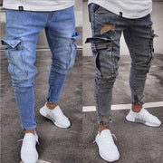 men's cargo hole denim jeans - MRSLM