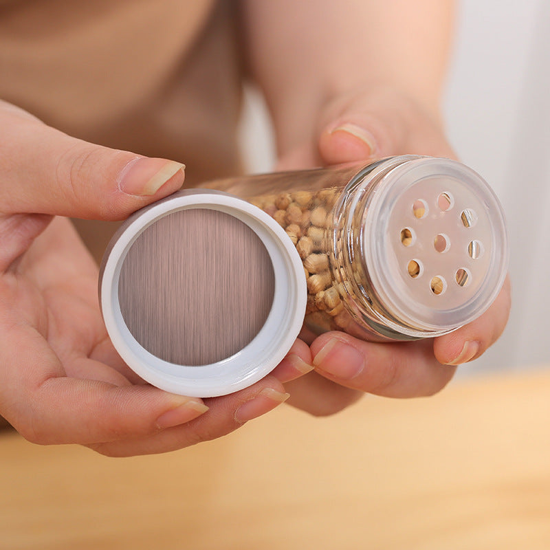 rotary glass seasoning jar set, view 2 - MRSLM