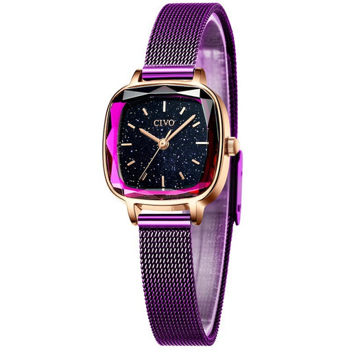 square ladies mesh band watch - MRSLM
