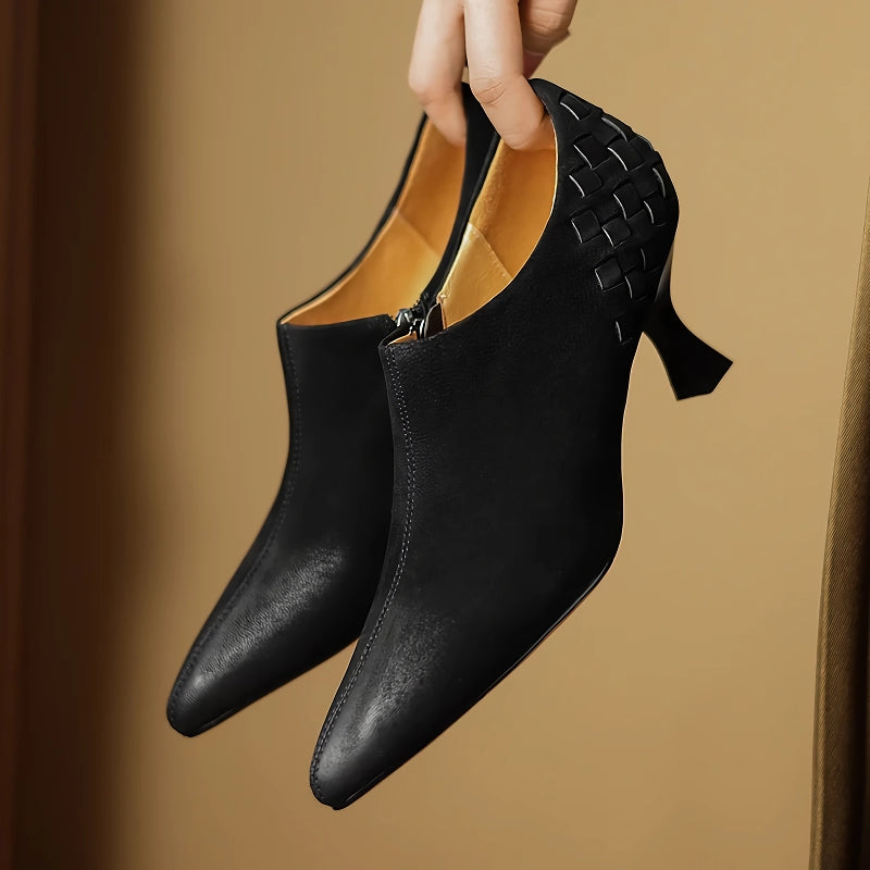 split leather slip-on pumps, view 8 - MRSLM