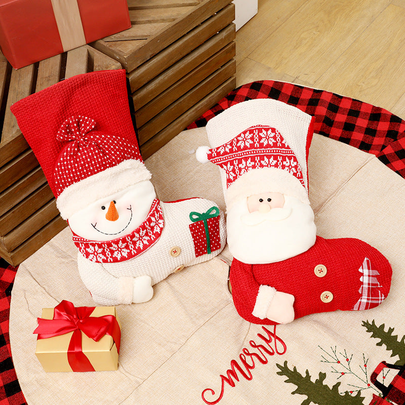 Large knitted Christmas stocking, view 6 - MRSLM