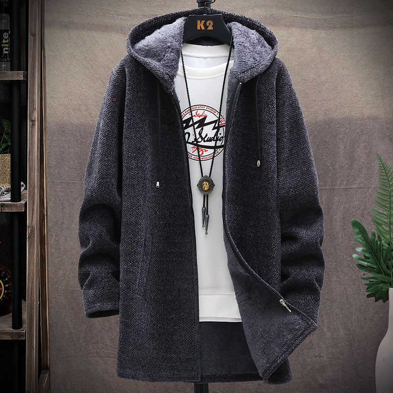 Men's fleece-lined hooded sweater jacket, view 7 - MRSLM