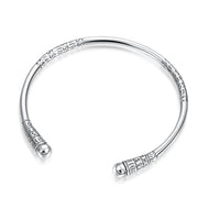 silver hoop stick bangle, view 5 - MRSLM