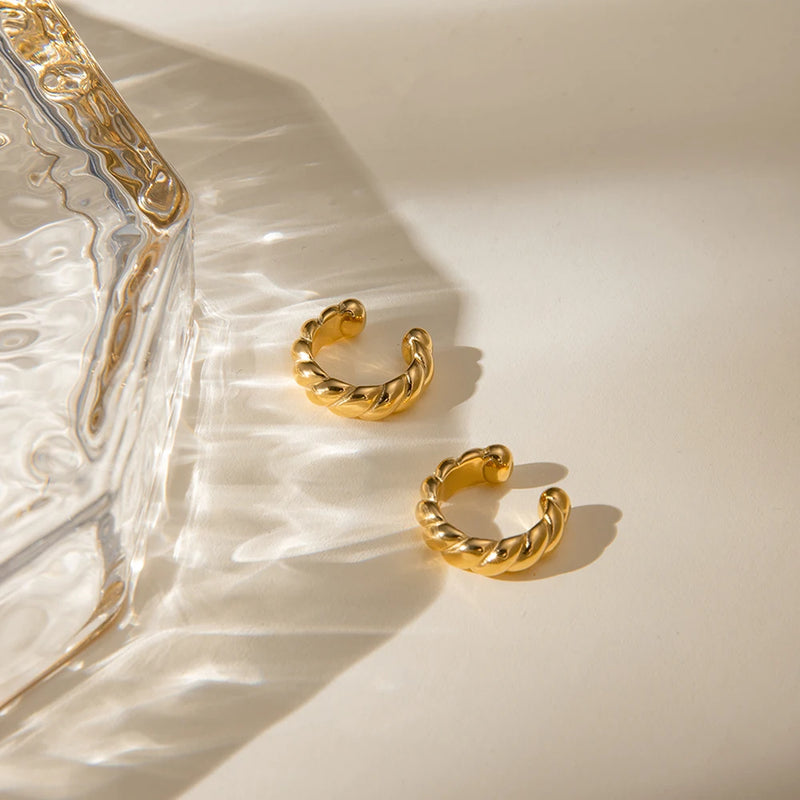 gold plated twine round ear clip, view 6 - MRSLM
