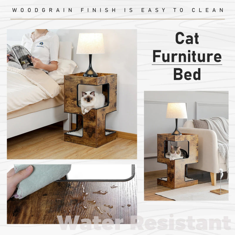 two-piece cat bed set with teaser, view 4 - MRSLM