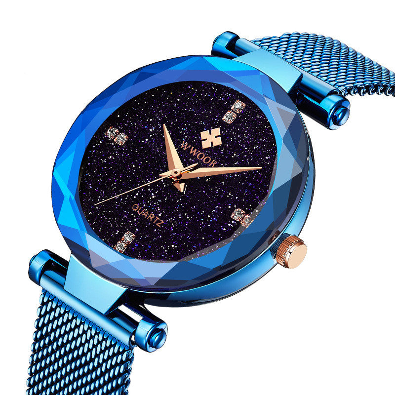 starry sky mesh quartz ladies watch, view 2 - MRSLM
