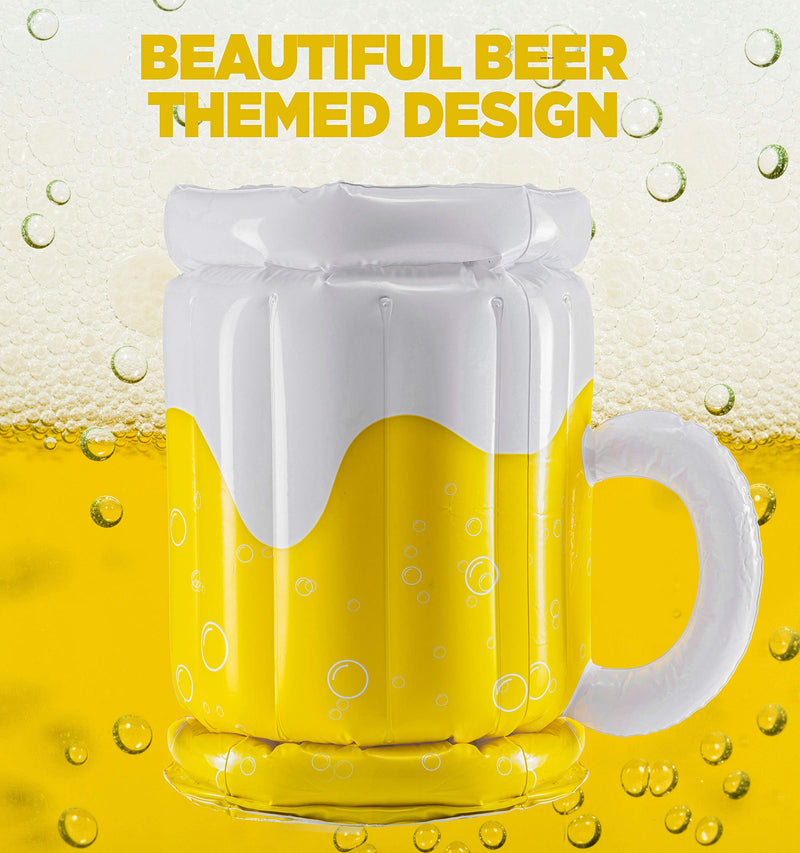 inflatable beer mug cooler pool float, view 6 - MRSLM