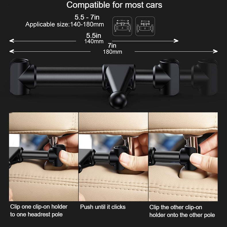 car tablet holder for headrest, view 5 - MRSLM