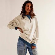 patchwork loose knit pullover, view 7 - MRSLM