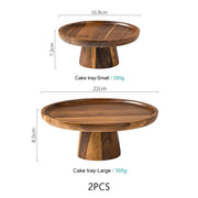 acacia wood cake plate, view 4 - MRSLM