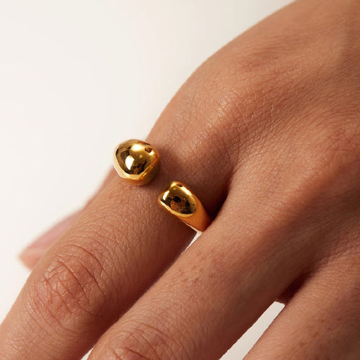 high polished gold plated chunky adjustable ring - MRSLM