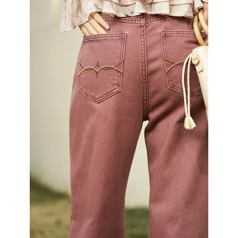 high waist wide-leg cotton jeans, view 5 - MRSLM