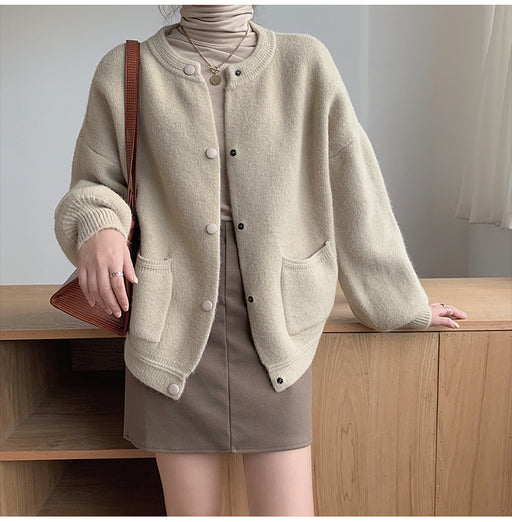 women's knit cardigan, straight fit - MRSLM