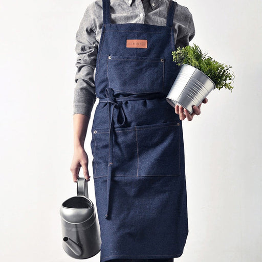 Thick cotton denim kitchen apron - MRSLM
