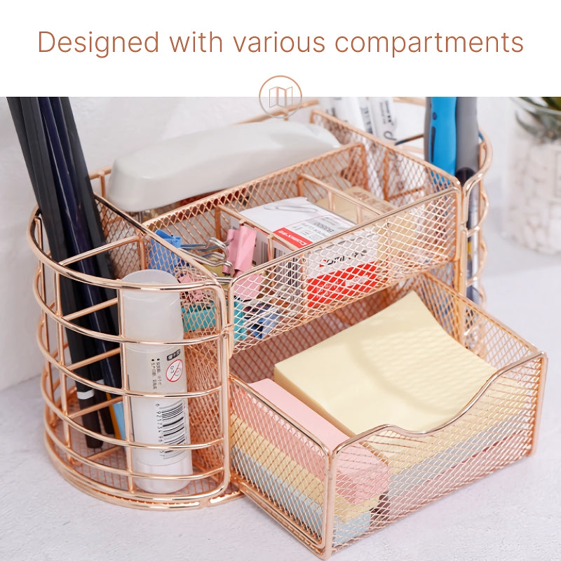metal mesh desktop organizer, view 7 - MRSLM
