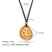 double layered meteorite pendant necklace, view 3 - MRSLM