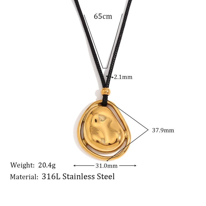 double layered meteorite pendant necklace, view 3 - MRSLM