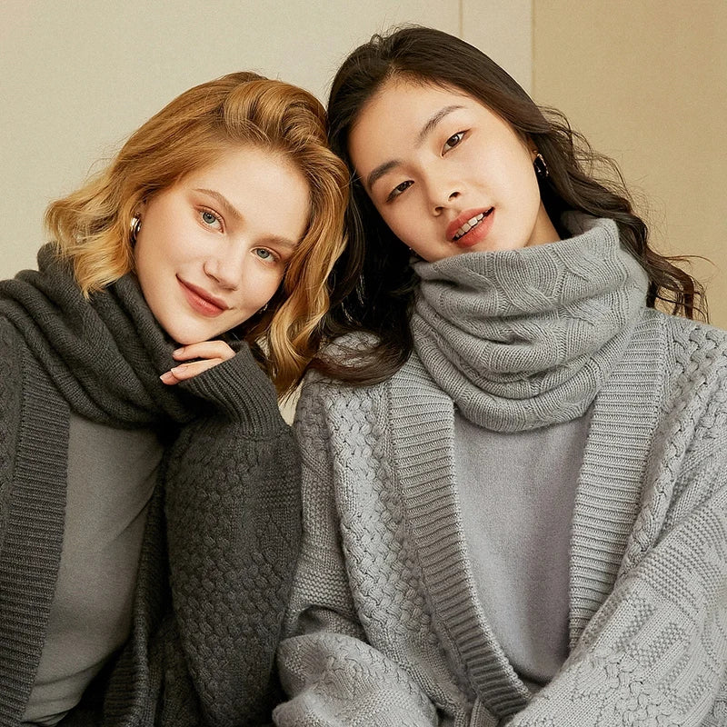 women's winter cashmere ring scarf, view 9 - MRSLM