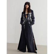 women's long slit blazer, view 4 - MRSLM