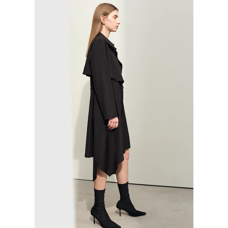 minimalist trench coat with belt, view 5 - MRSLM