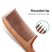 natural wooden fine tooth comb, view 7 - MRSLM