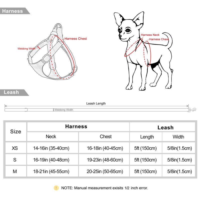adjustable nylon dog harness and leash set, view 11 - MRSLM
