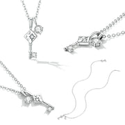 925 silver key lock necklace, view 6 - MRSLM
