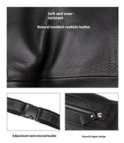 Retro cowhide messenger bag, view 10 - MRSLM