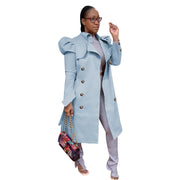 long belted trench coat in a plain color, view 7 - MRSLM
